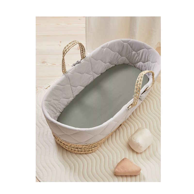 GENERICO - Set 2 sábanas bajeras jersey algodón para Moisés GRIS