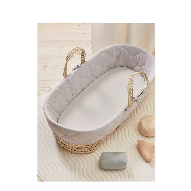 GENERICO - Set 2 sábanas bajeras jersey algodón para Moisés BLANCO