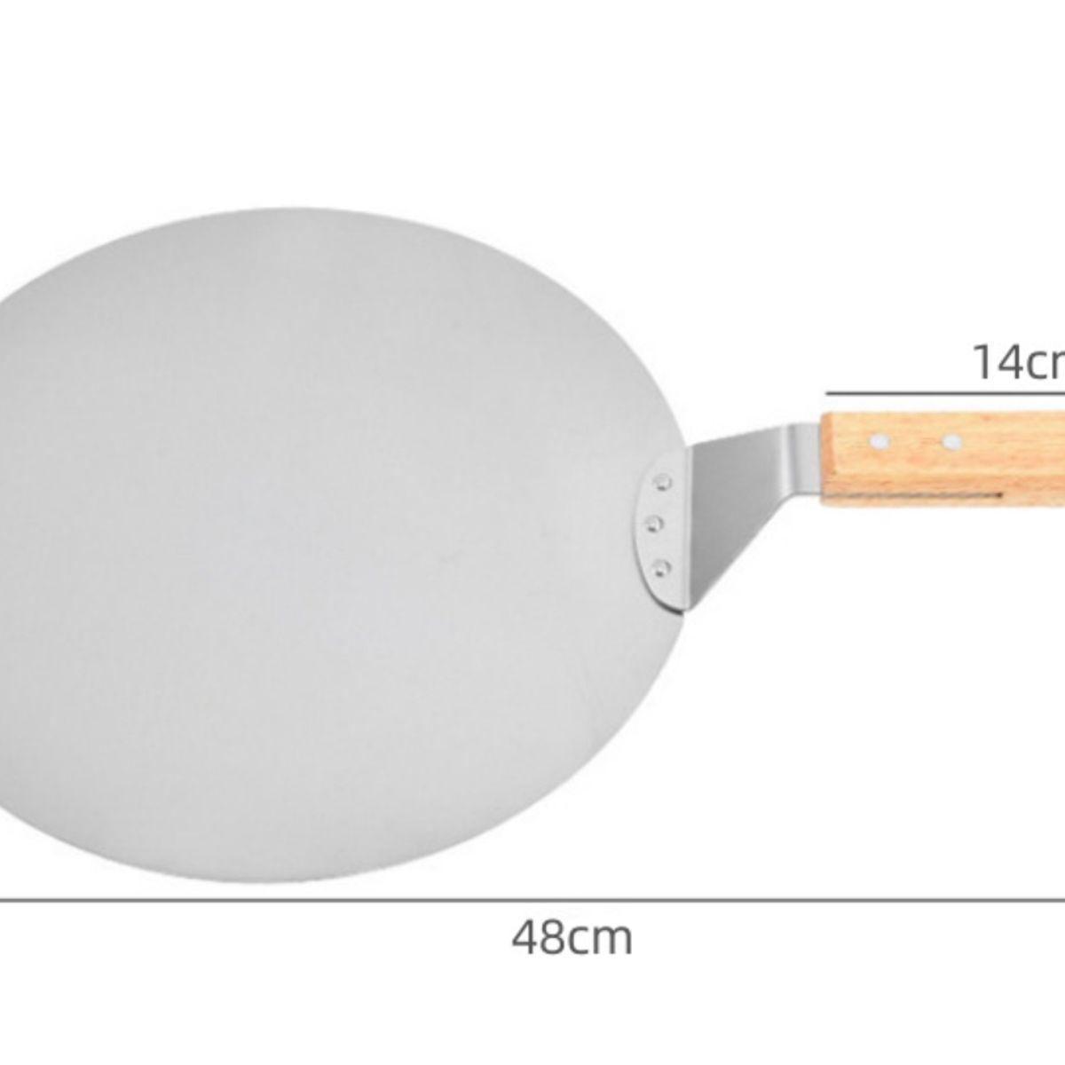 ATURE - Pala De Pizza Redonda 30 Cm Acero Inox Con Mango De Madera