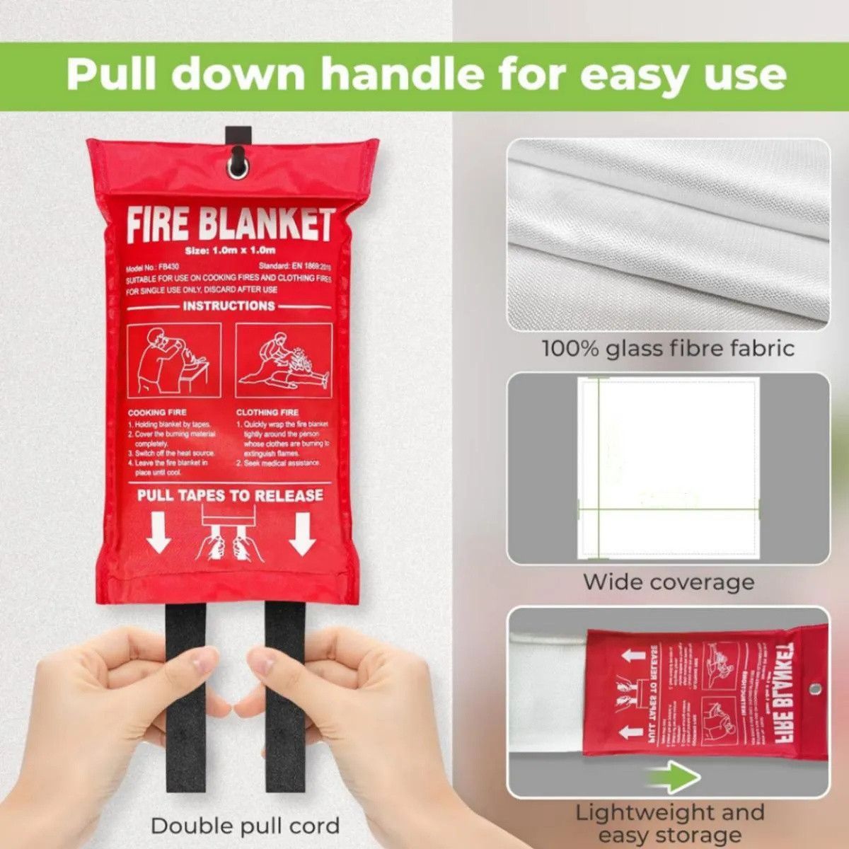 KUANGYE - Mantas Ignífugas De Emergencia Hogar Manta Ignífuga 2mx2m