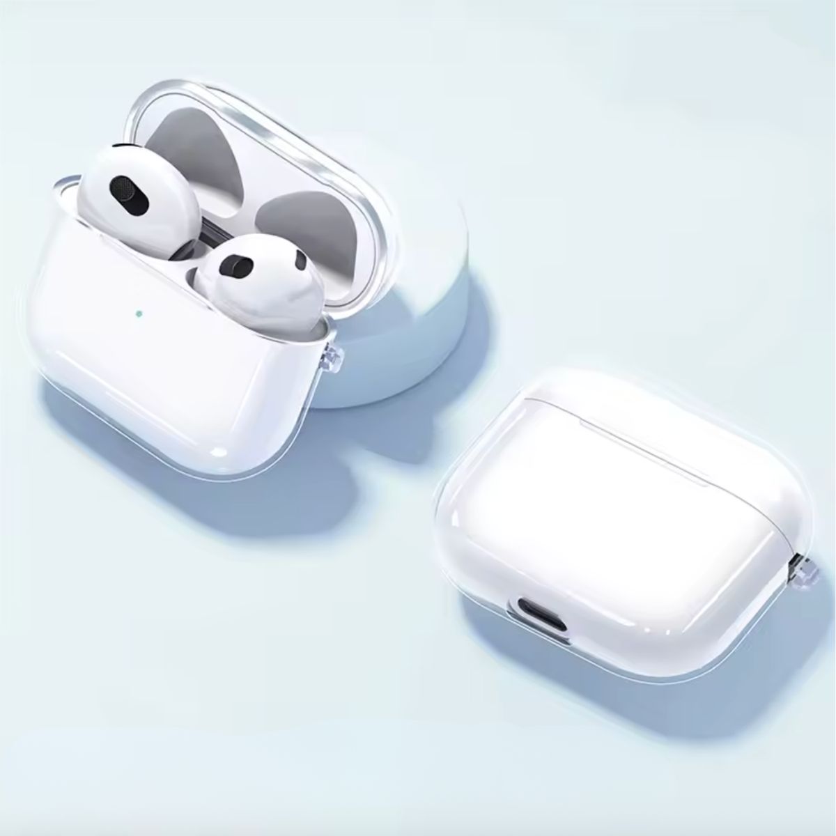 GENERICO - Funda Transparente + Gancho Para AirPods 3 GEN