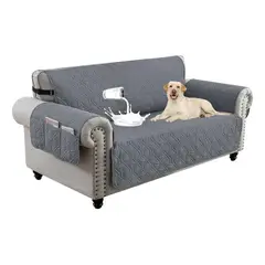 EVERSO - Funda Cubre Sillon Sofá Impermeable Para Gatos 2Cuerpos Gris-2 Cuerpos