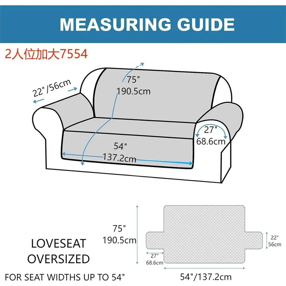 EVERSO - Funda Cubre Sillon Sofá Impermeable Para Gatos 2 Cuerpos