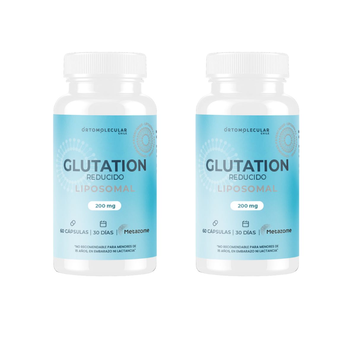 ORTOMOLECULAR - Pack x 2 Glutation Liposomal 200mg 60 Capsulas Ortomolecular
