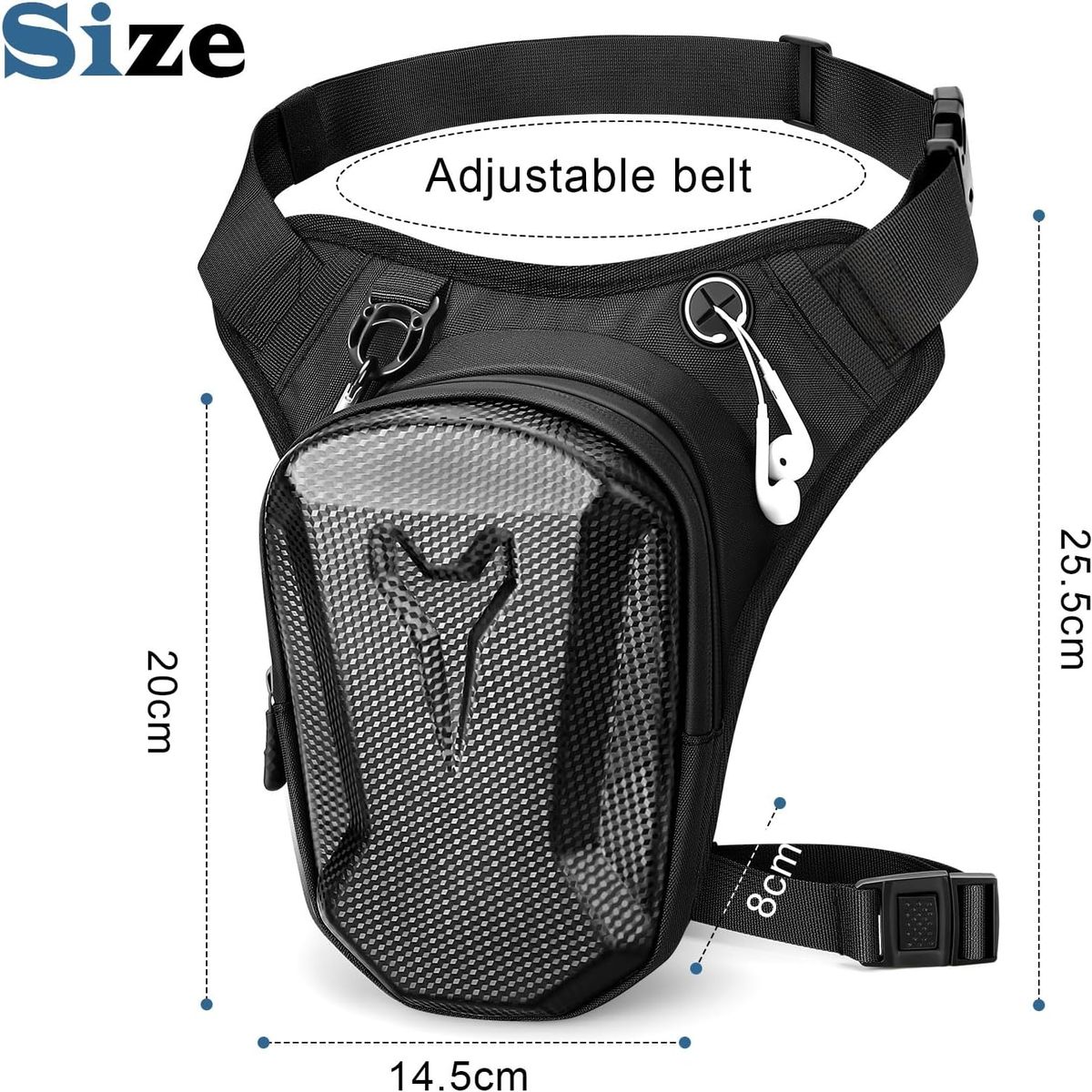 KUANGYE - Piernera Riñonera Bolsa Moto Impermeable Para Motociclista