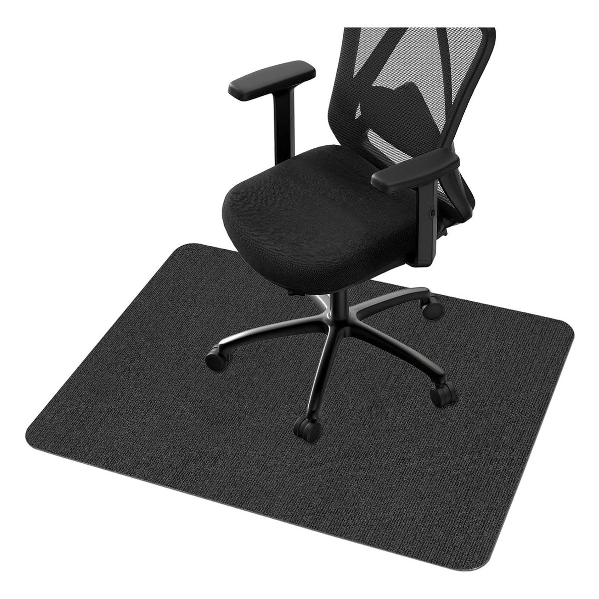 EVERSO - Alfombrilla Antideslizante Para Silla De Oficina 120x90cm Gris Oscuro