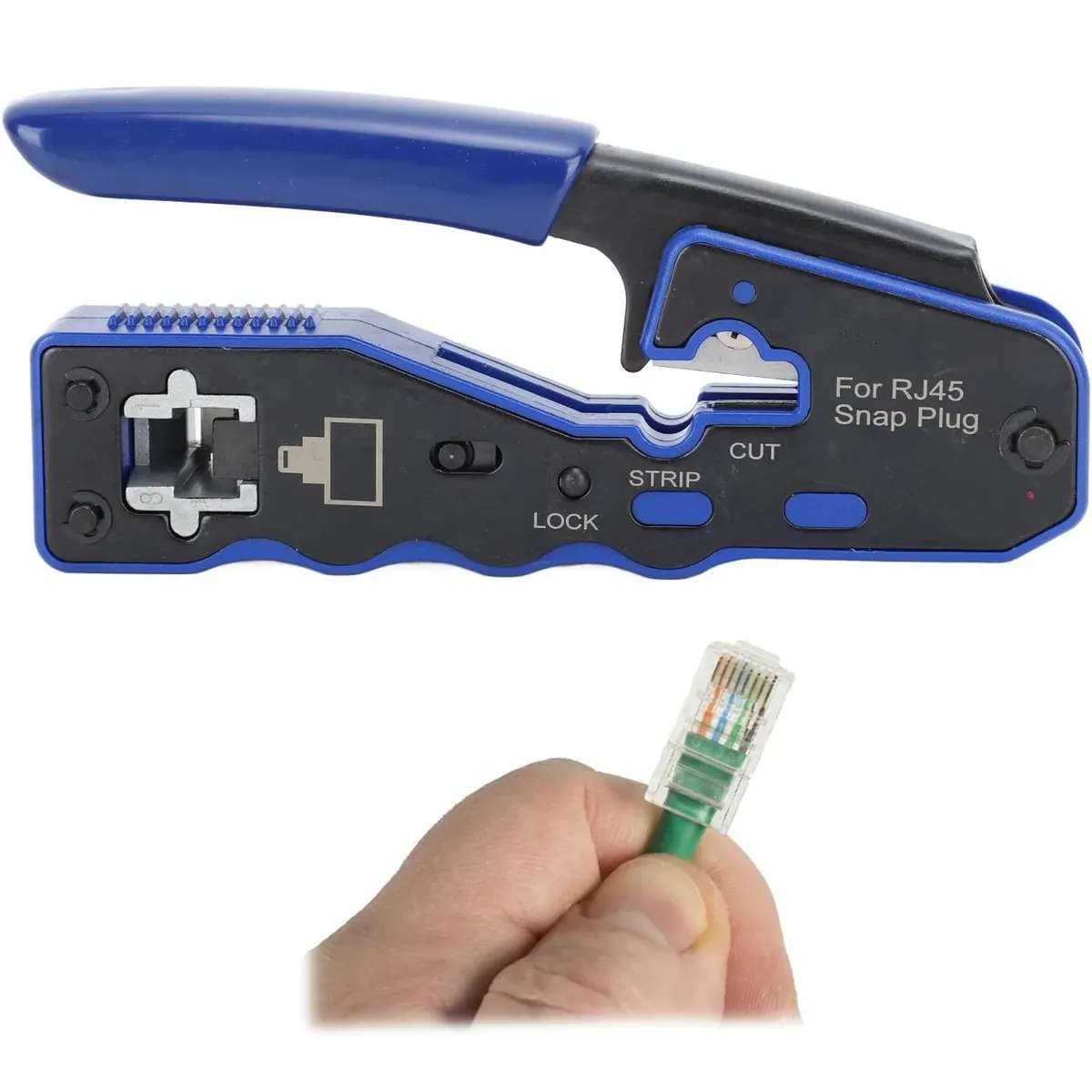 GENERICO - Crimpeadora Rj45 Cat6 Anticorte Profesional Cable De Red