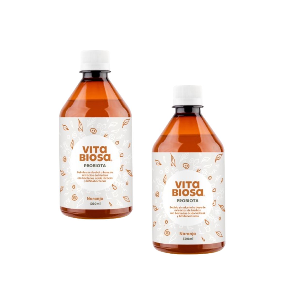 ORTOMOLECULAR - Pack x 2 Probiotico Naranja Sin Gluten Vegano 500ml Vitabiosa