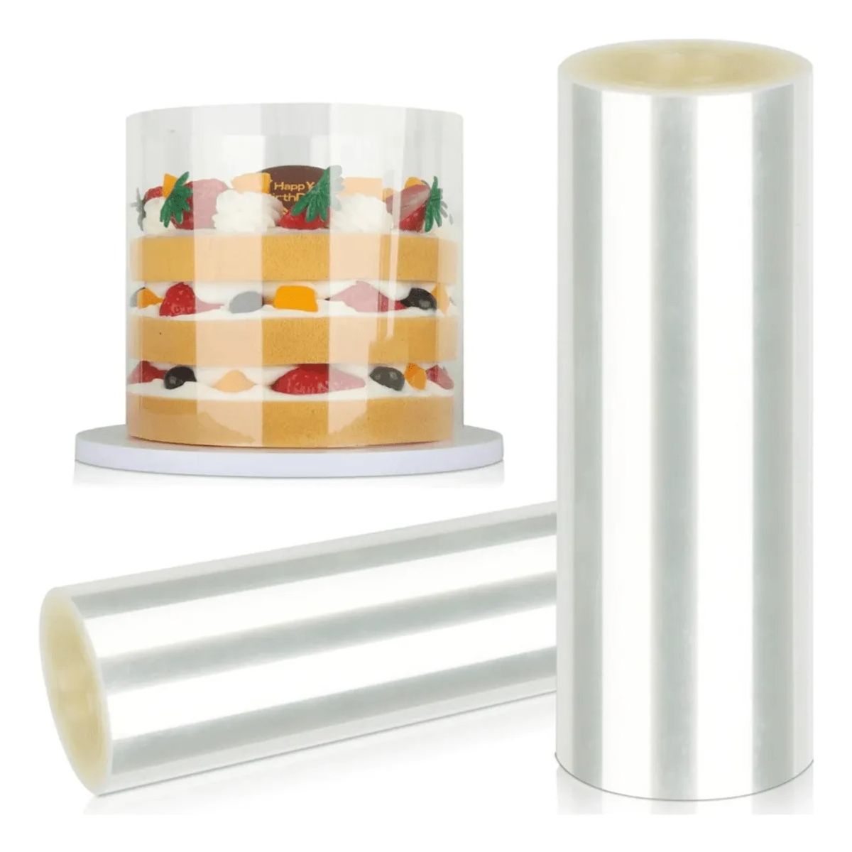 GENERICO - Rollo De Láminas De Acetato Transparente Para Tartas 8cm70m