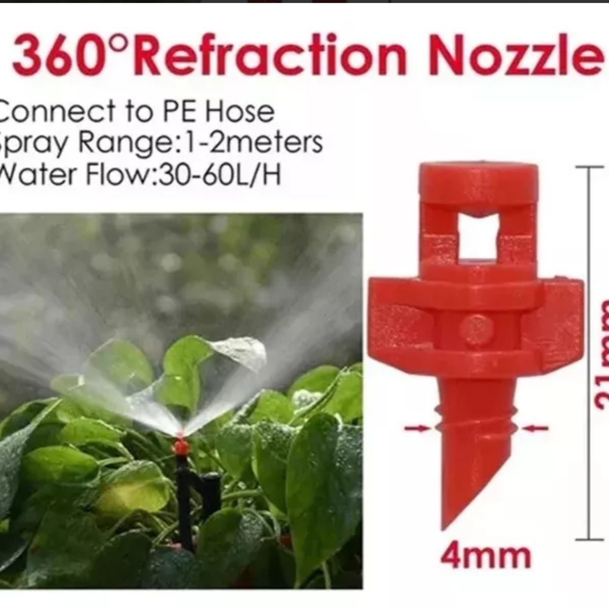 ATURE - 50x Aspersor 90° 180° 360° Microjet Rociador Jardín