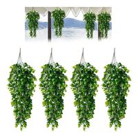 4pcs Planta Colgante Artificiales Hojas Redonda De Eucalipto
