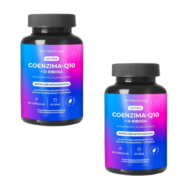 ORTOMOLECULAR - Pack x 2 Coenzima Q10 + D Ribosa 60Capsulas Ortomolecular