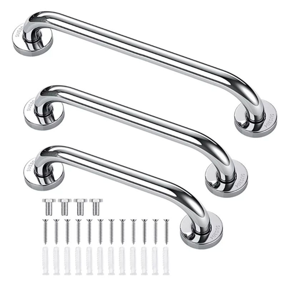 GENERICO - Pack De 3 Manillas (barra) Seguridad Baño Ducha Pasa Manos