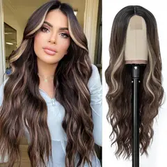 GENERICO - Peluca Larga Ondulada Ombré Para Mujer De 66cm-R2626