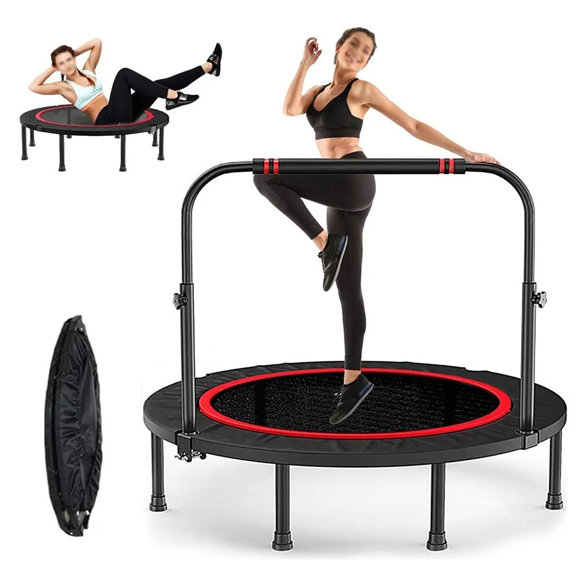 GENERICO - Trampolín Home Fitness Plegable 100cm Cama Elástica Portátil