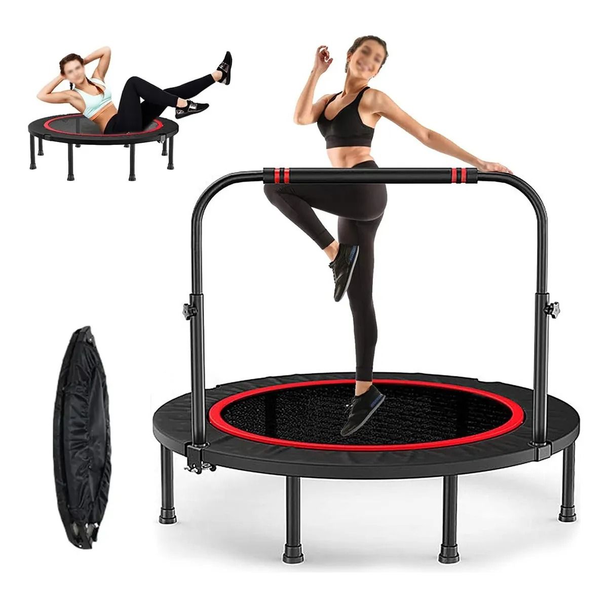 GENERICO - Trampolín Home Fitness Plegable 100cm Cama Elástica Portátil