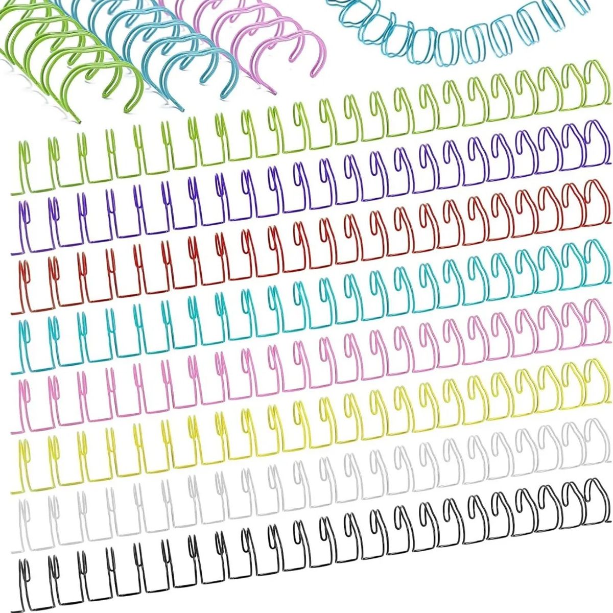 GENERICO - Mix Colores Espirales Metálicos 19mm 78 Doble Cero