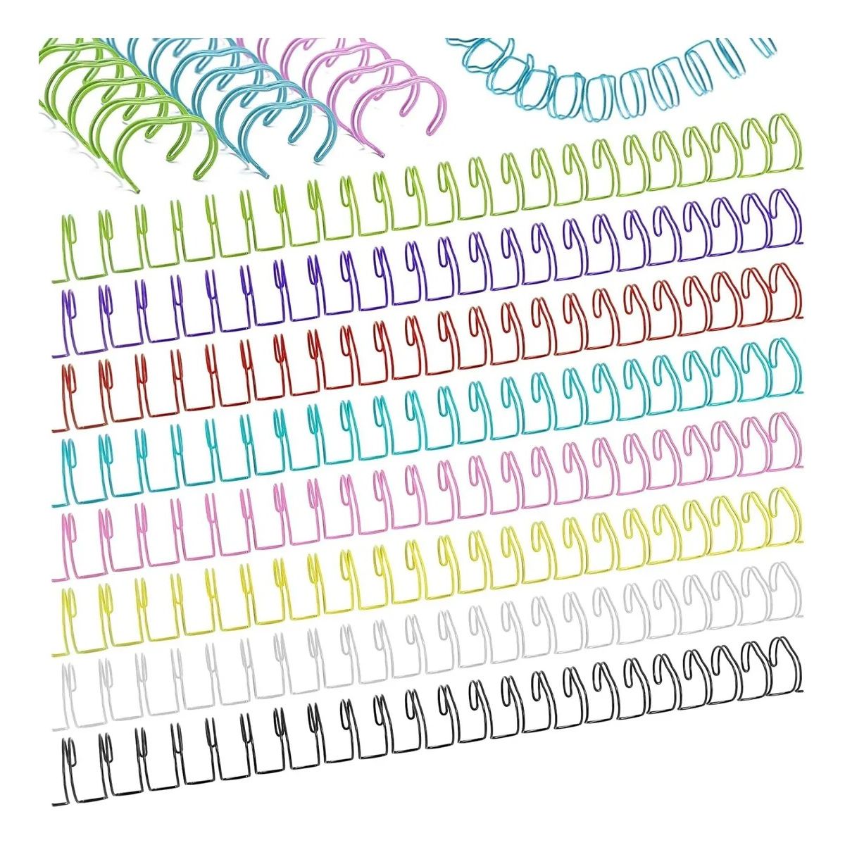 GENERICO - Mix Colores Espirales Metálicos 19mm 78 Doble Cero
