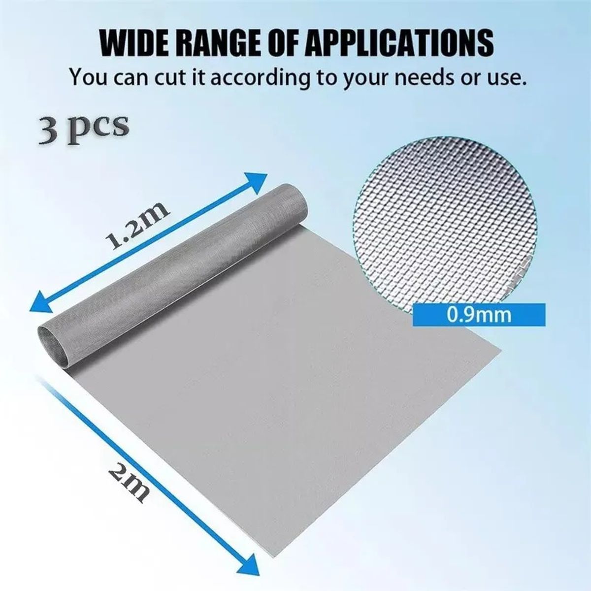 GENERICO - Malla Mosquitera 1.20x2mt F. Vidrio (pack 3 Un)/mimbral