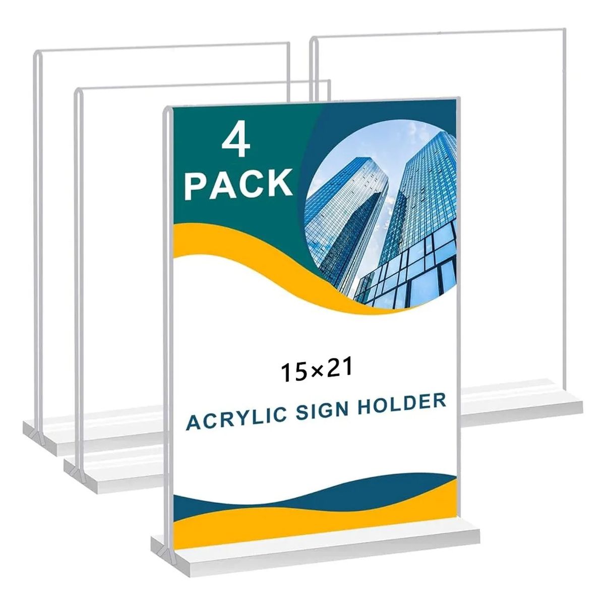 GENERICO - Soporte De Acrílico Transparente Para Menú De Pie 4 Pzas
