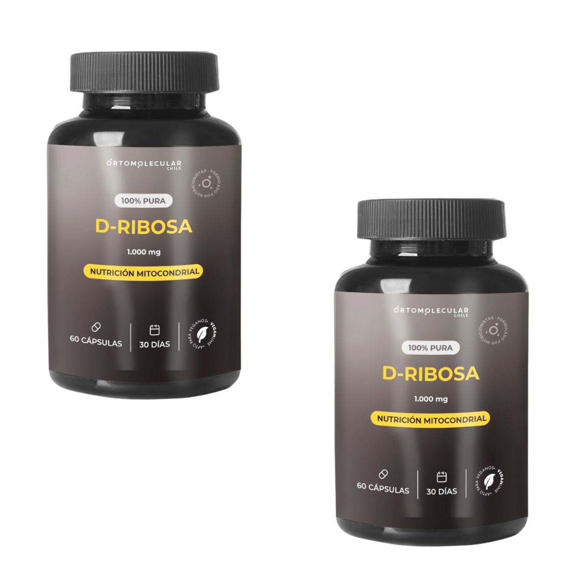 ORTOMOLECULAR - Pack x 2 D-Ribosa 1000mg 60 Capsulas Ortomolecular