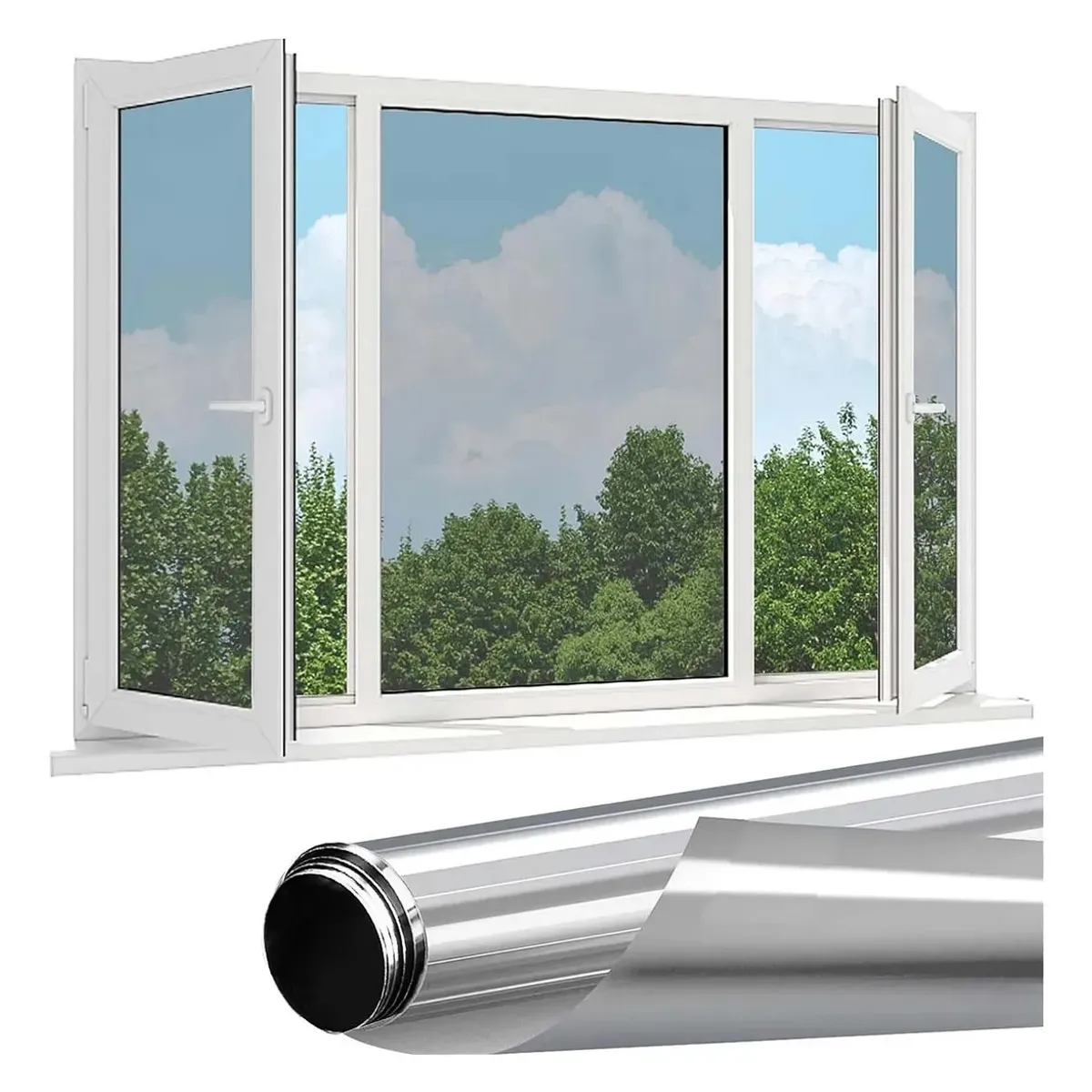 KUANGYE - Lamina Espejada Film Privacidad Vidrio Ventana 50 Cm * 10 M