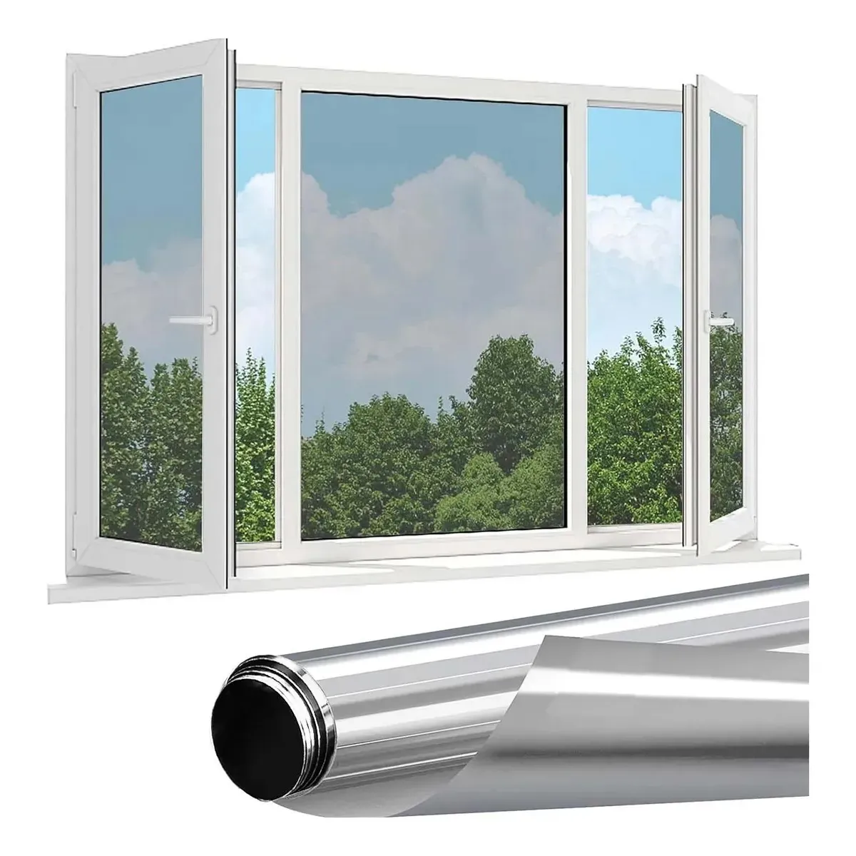 KUANGYE - Lamina Espejada Film Privacidad Vidrio Ventana 50 Cm * 10 M