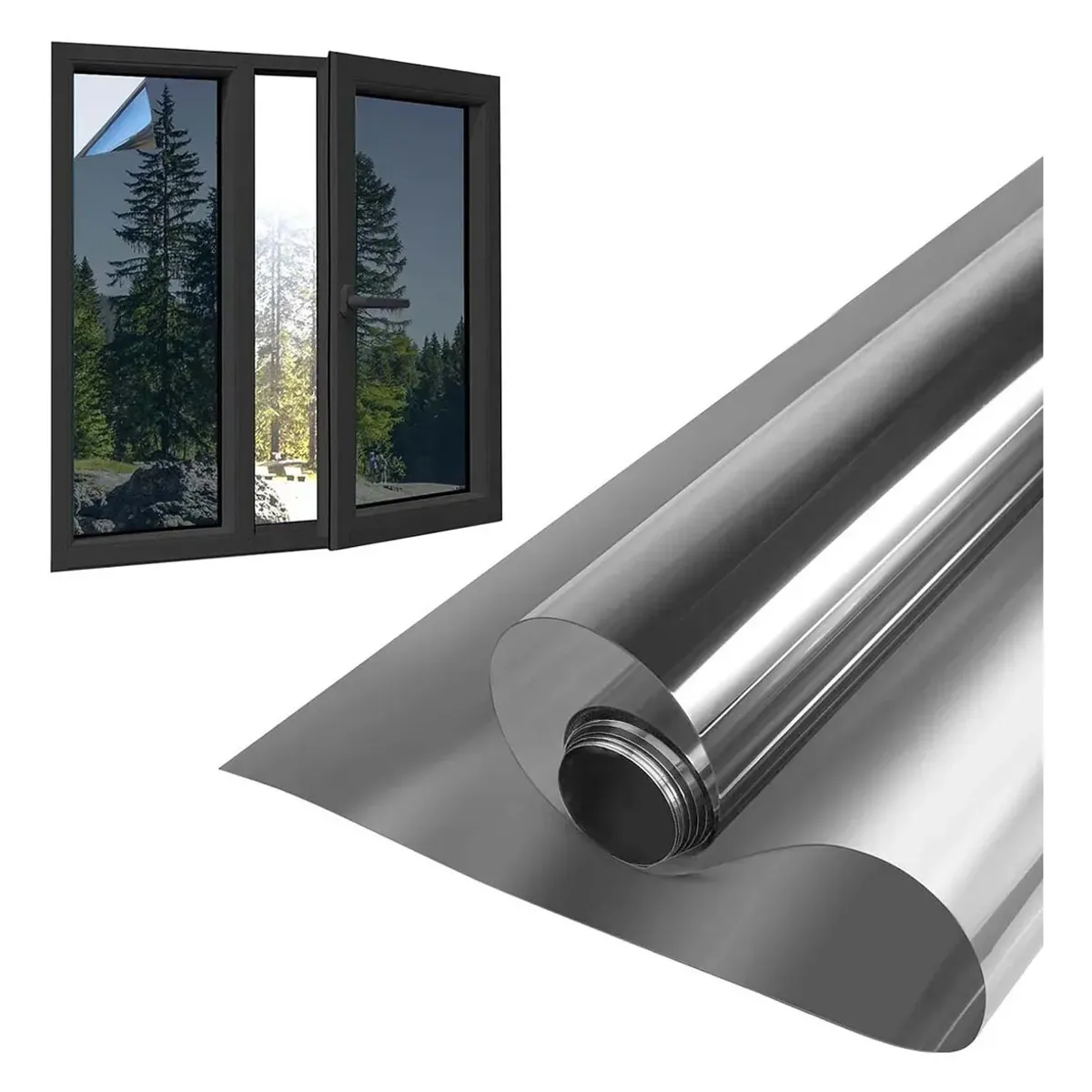 KUANGYE - Lamina Espejada Film Privacidad Vidrio Ventana 50 Cm × 10 M