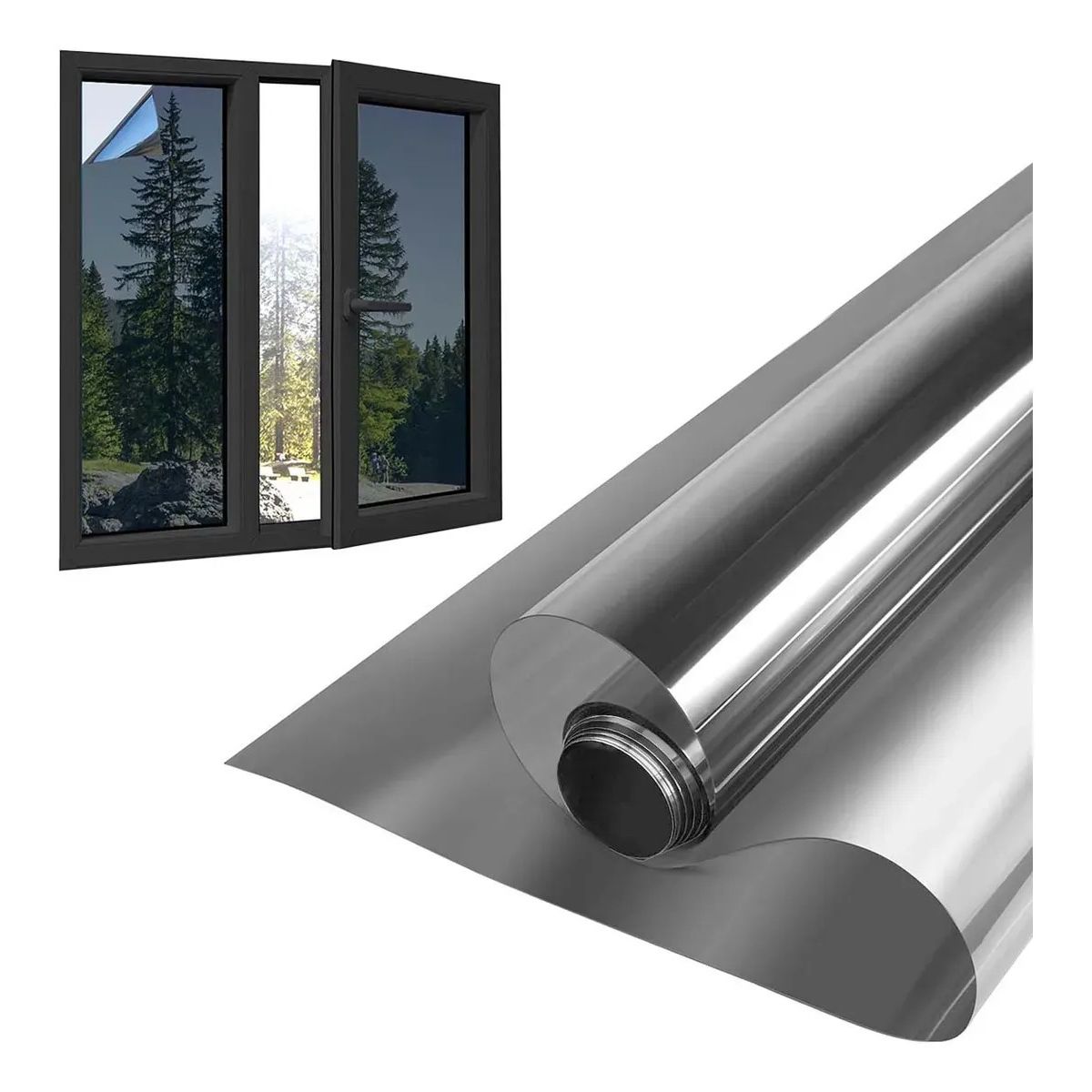 KUANGYE - Lamina Espejada Film Privacidad Vidrio Ventana 50 Cm × 10 M