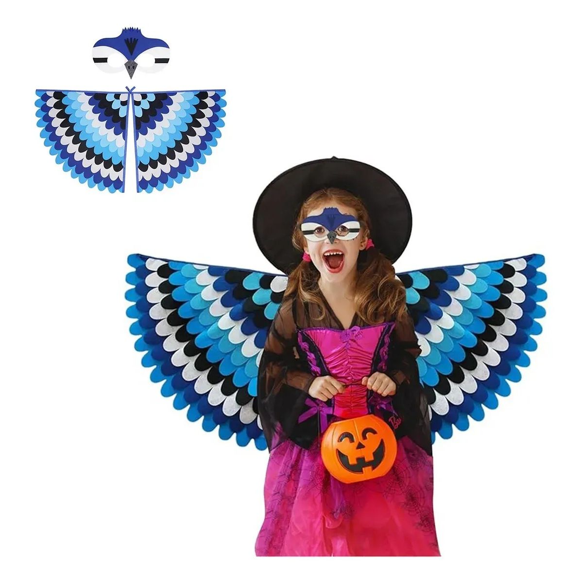 KUANGYE - Disfraz Infantil Cosplay Pajaro Ave Azul Niños Juegos Rol