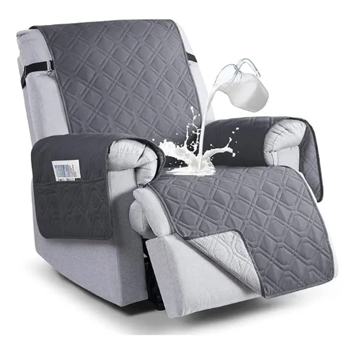 EVERSO - Funda Cobertor Cubre Sofá Protector Reversible 1CuerposGrisImpermeable