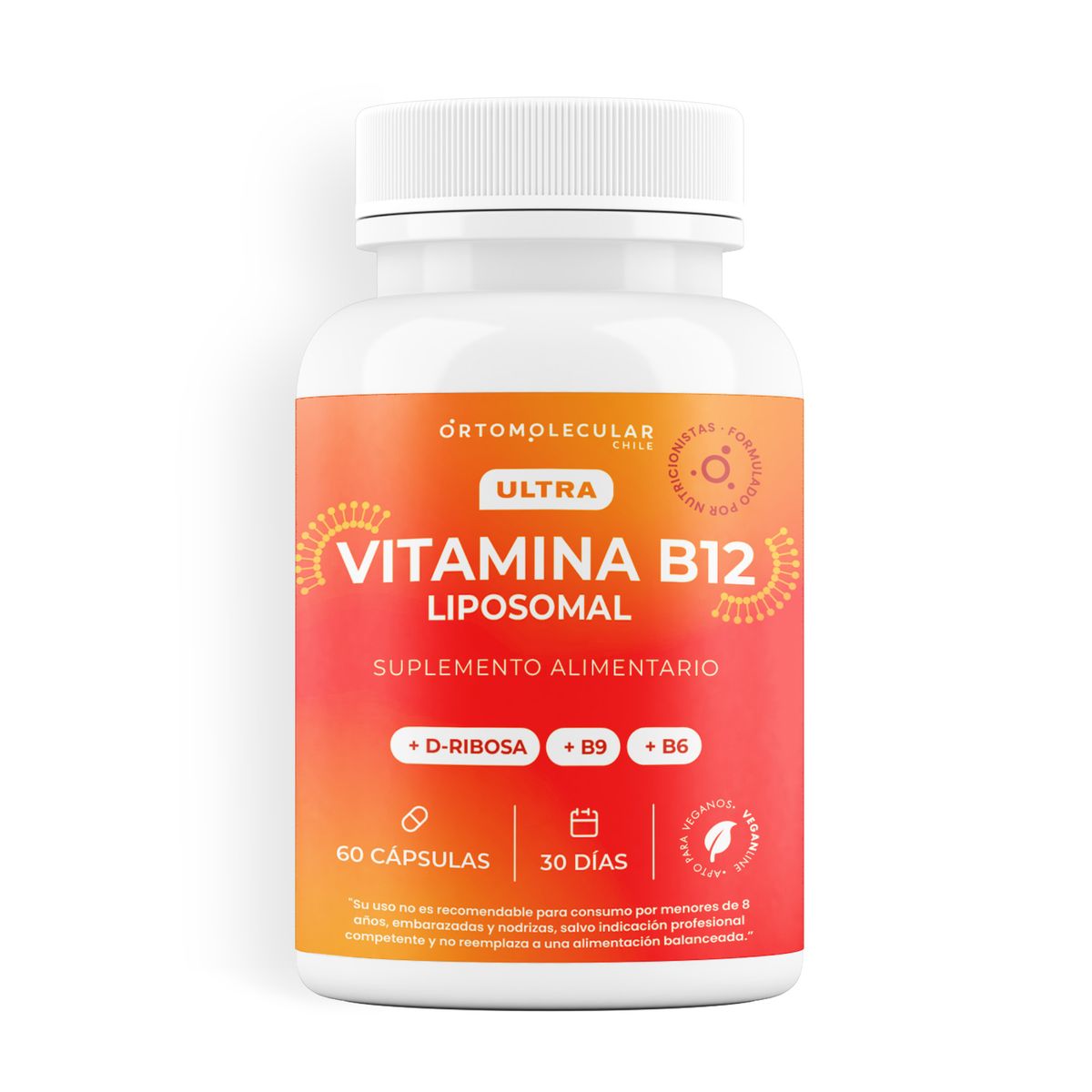 ORTOMOLECULAR - Pack x 2 Vitamina B12 Liposomal 12mcg 60 Capsulas Ortomolecular