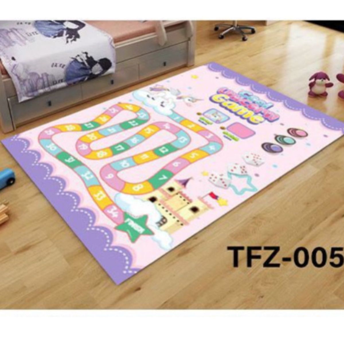 BY MARIA - Alfombra Lisa Infantil Diseño Rainbow Unicorn 120x160CM