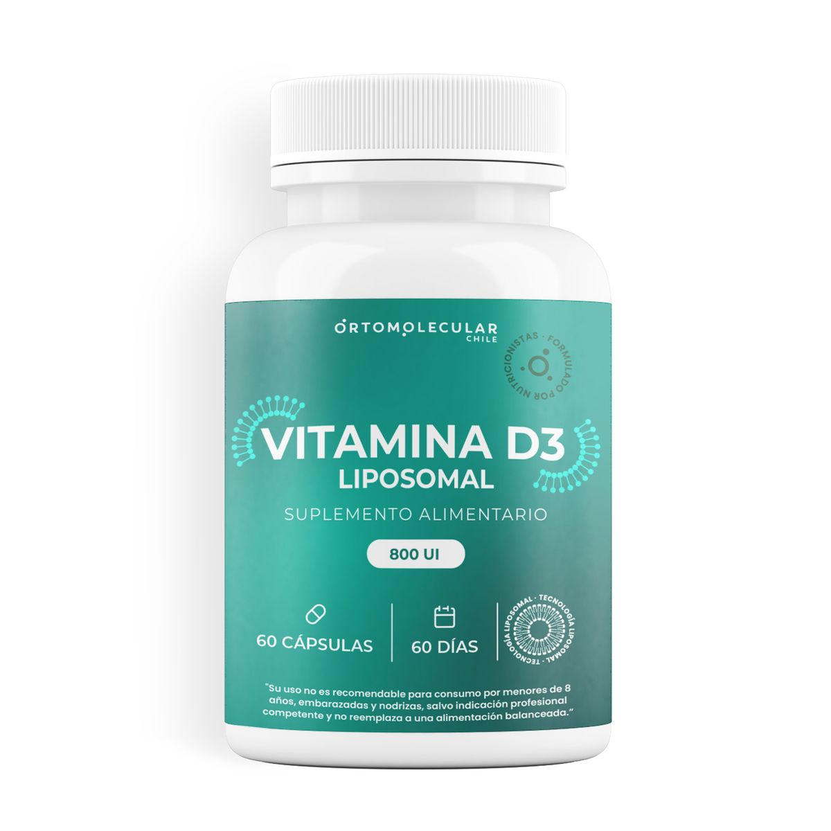 ORTOMOLECULAR - Pack x 3 Vitamina D3 Liposomal 800UI 60 Capsulas Ortomolecular