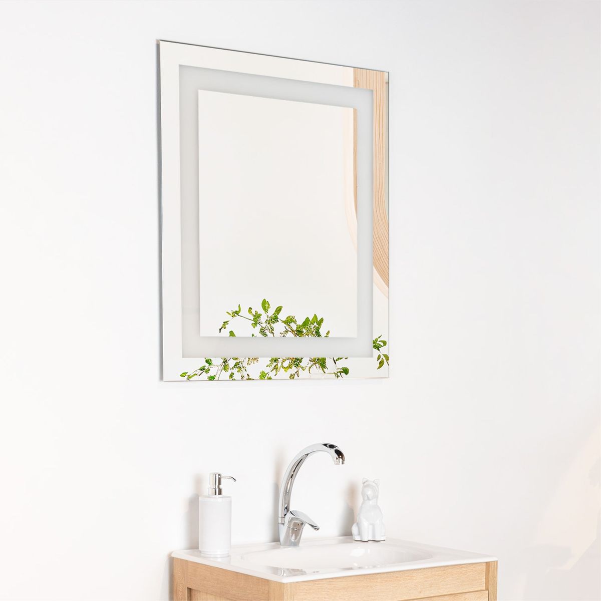 TUHOME - Espejo Torino Rectangular 75X65 Cm Diseño En Sandblasting