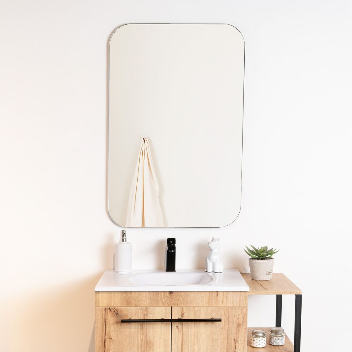 TUHOME - Espejo Rectangular Pompei  90X60 Cm Esquinas Redondeadas