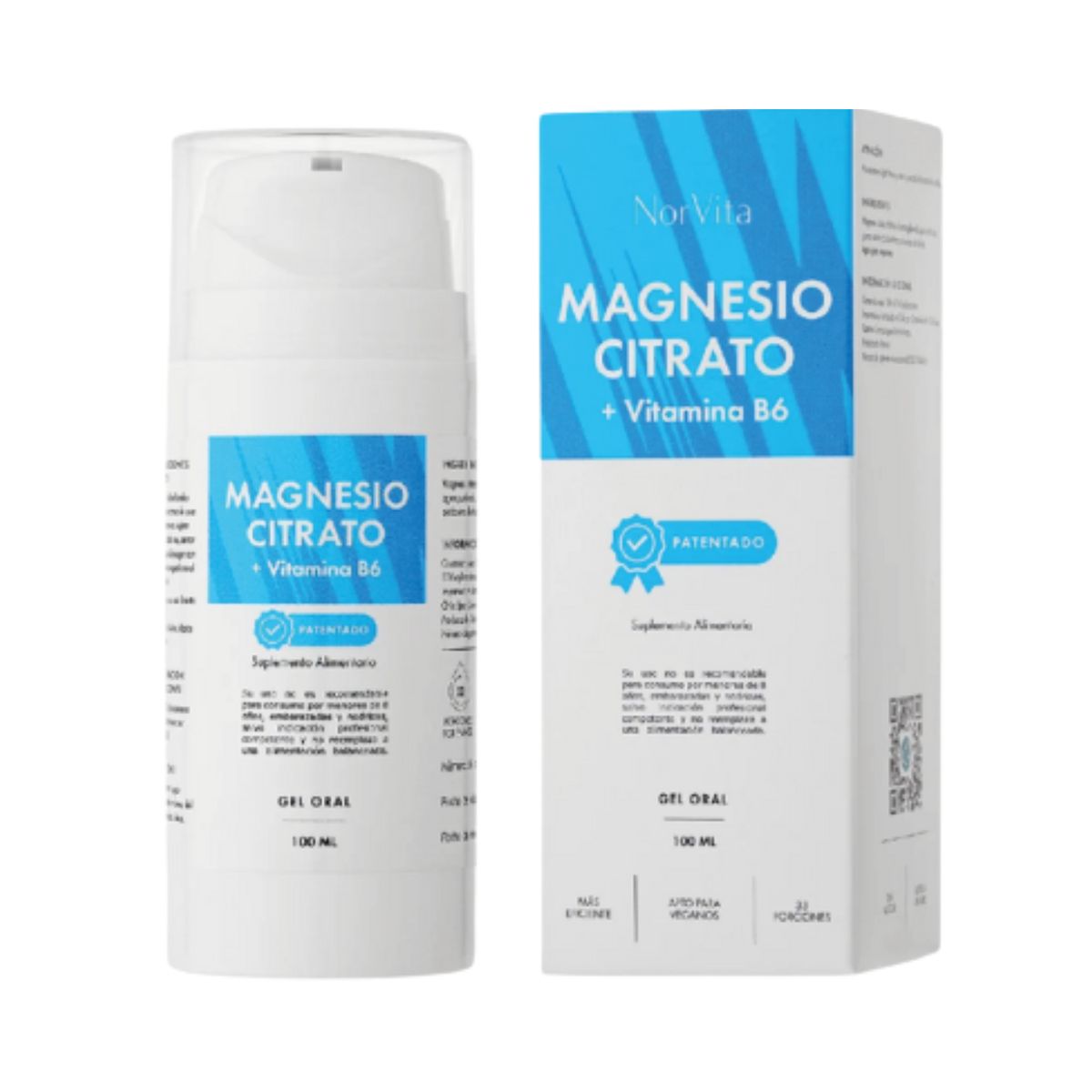 ORTOMOLECULAR - Pack x 2 Magnesio Citrato Gel 100ml Sin Gluten Norvita