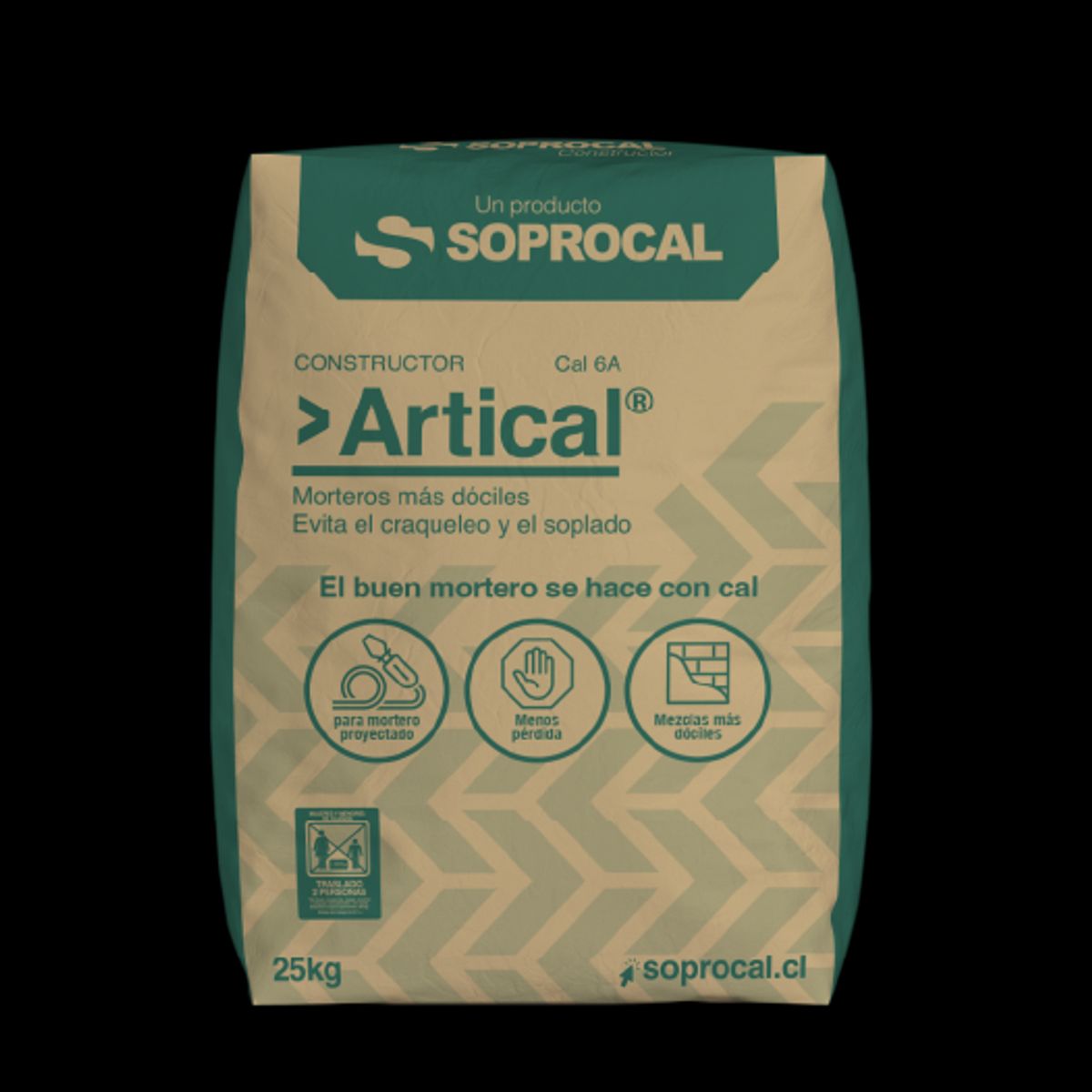 SOPROCAL - SOLO REGION METROPOLITANA - CAL Hidráulica para Morteros ARTICAL - 25 Kgs