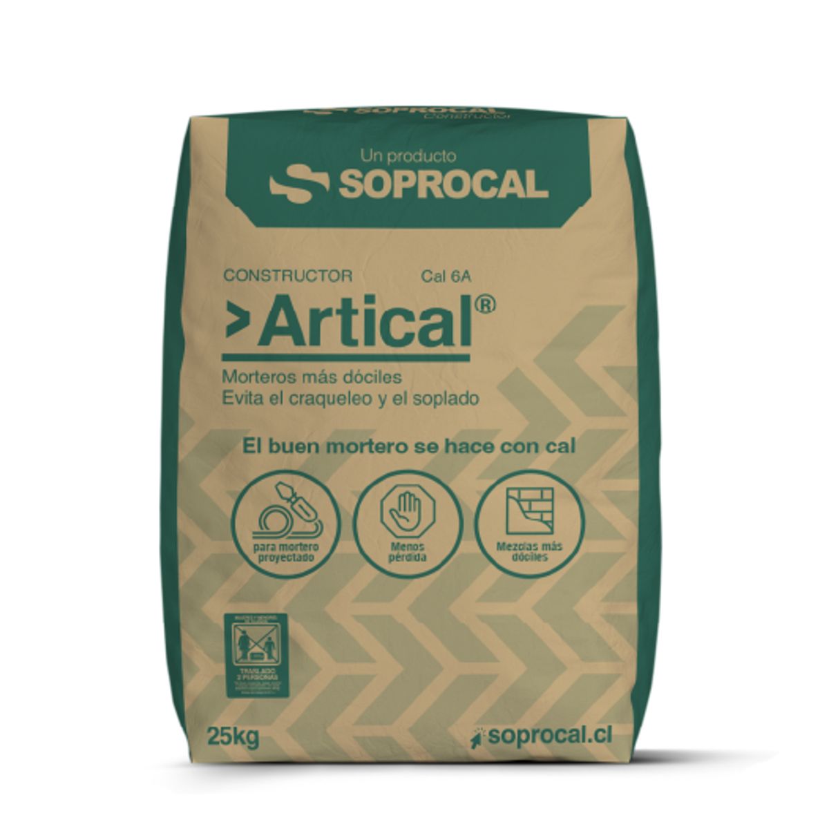 SOPROCAL - SOLO REGION METROPOLITANA - CAL Hidráulica para Morteros ARTICAL - 25 Kgs