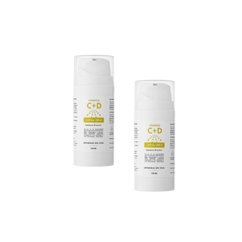 ORTOMOLECULAR - Pack x2 Vitamina C+D Liposomal Gel 1000mg800UI 100ml Norvita