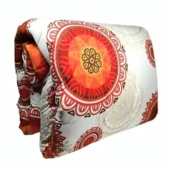 GENERICO - Plumón Estampado + Funda + Sábanas 15 plazas Mándalas Salmón Beige