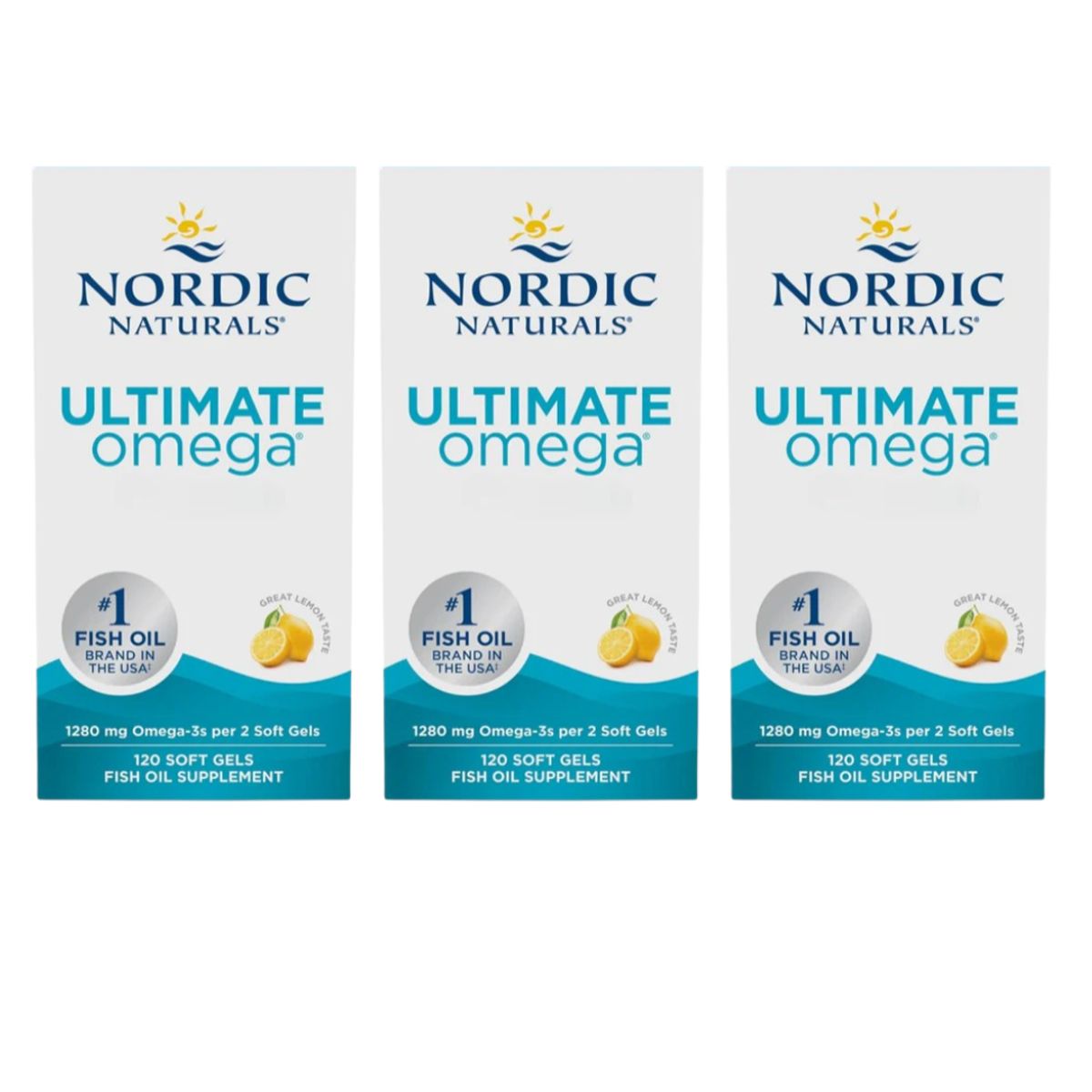 ORTOMOLECULAR - Pack x 3 Ultimate Omega 3 1280mg 120 softgel Nordic Naturals
