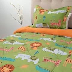 DORAL - Plumón Estampado Deluxe Sherpa Kids 15 Plazas Animales