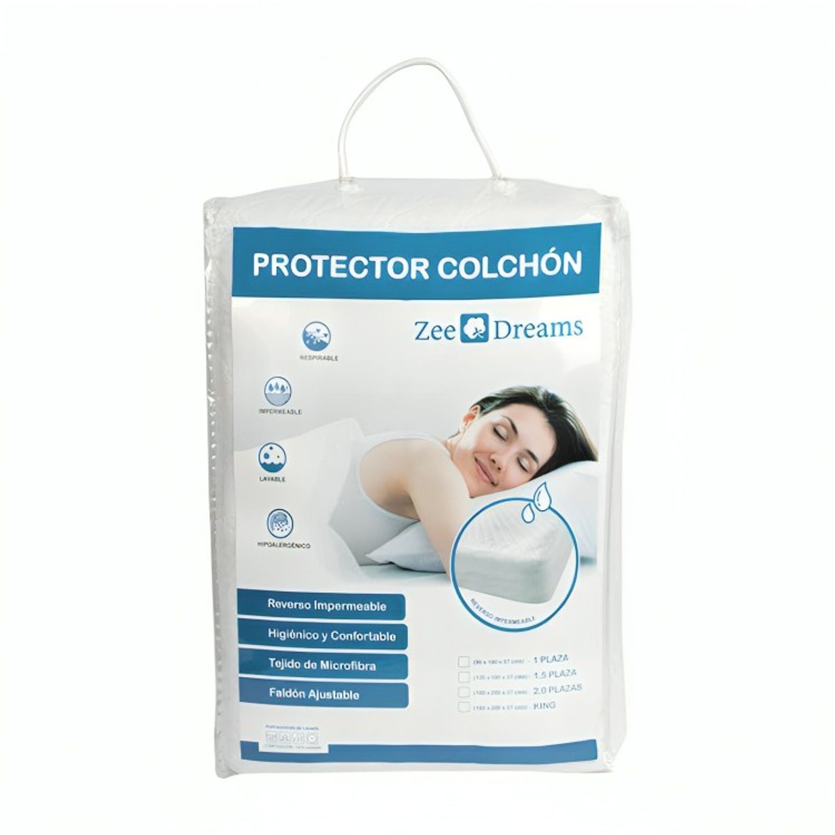 ZEE DREAMS - Cubre Colchón Impermeable 15 Plazas  Zee Dreams