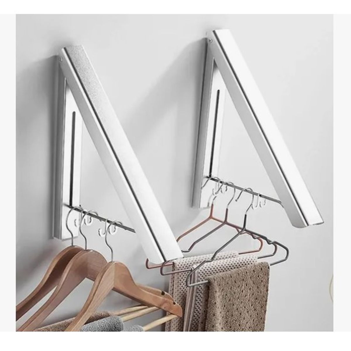 ESHOPANGIE - Colgador De Ropa Plegable Tendedero Retráctil Montado