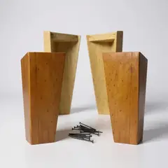 BLOCCARE - Kit 4 Patas Universales Para Cama Europea - Miel 24 cm