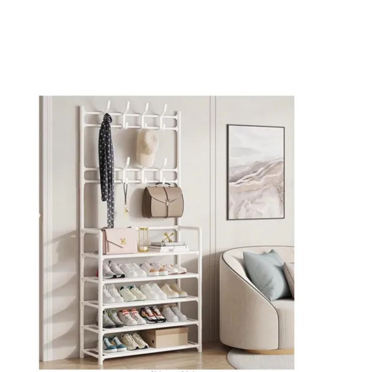GENERICO - Zapatero Organizador Colgador Zapatos Armario Perchero Color Blanco 5 niveles