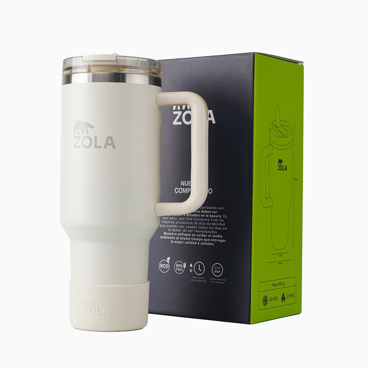 ZOLA OUTDOORS - Vaso Termico Zola 1200ml Inoxidable Hermetico Frio Y Calor Crema