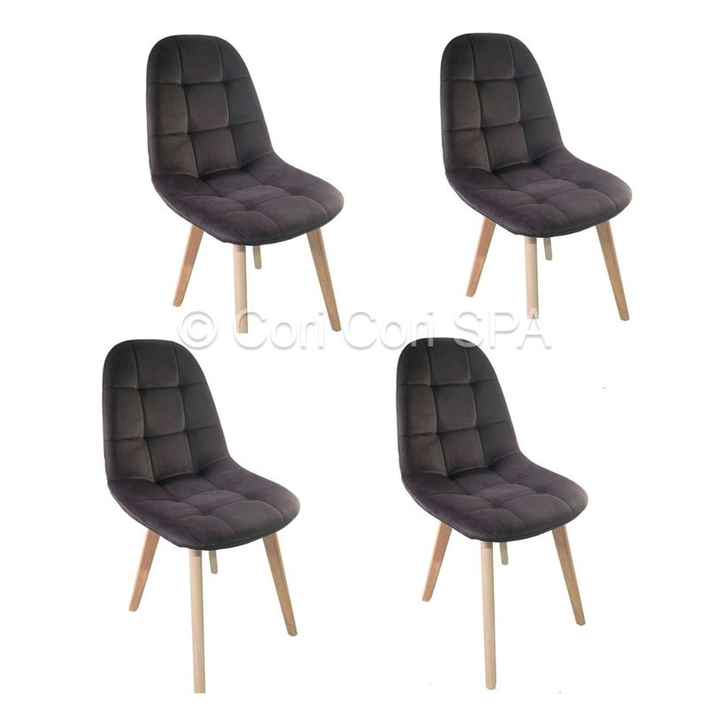 CORI CORI - Pack 4 Sillas Capitonne Velvet Cafe