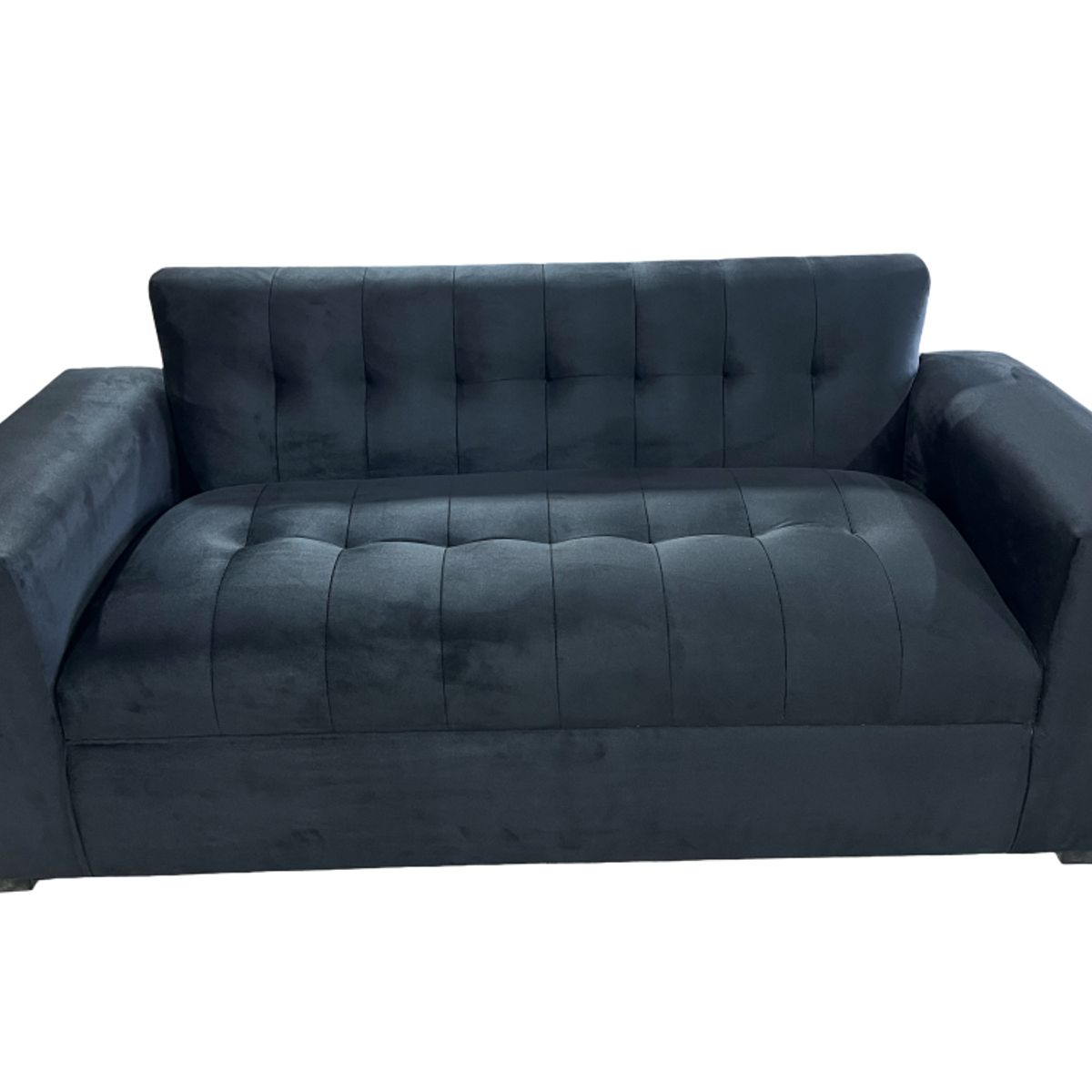 MUEBLES NEW - SOFA DOS CUERPOS NEGRO FELPA